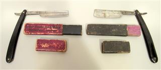 Rare Lot of 2 Antique Straight Razors Orig Boxes Baurmann & Son & Wostenholm